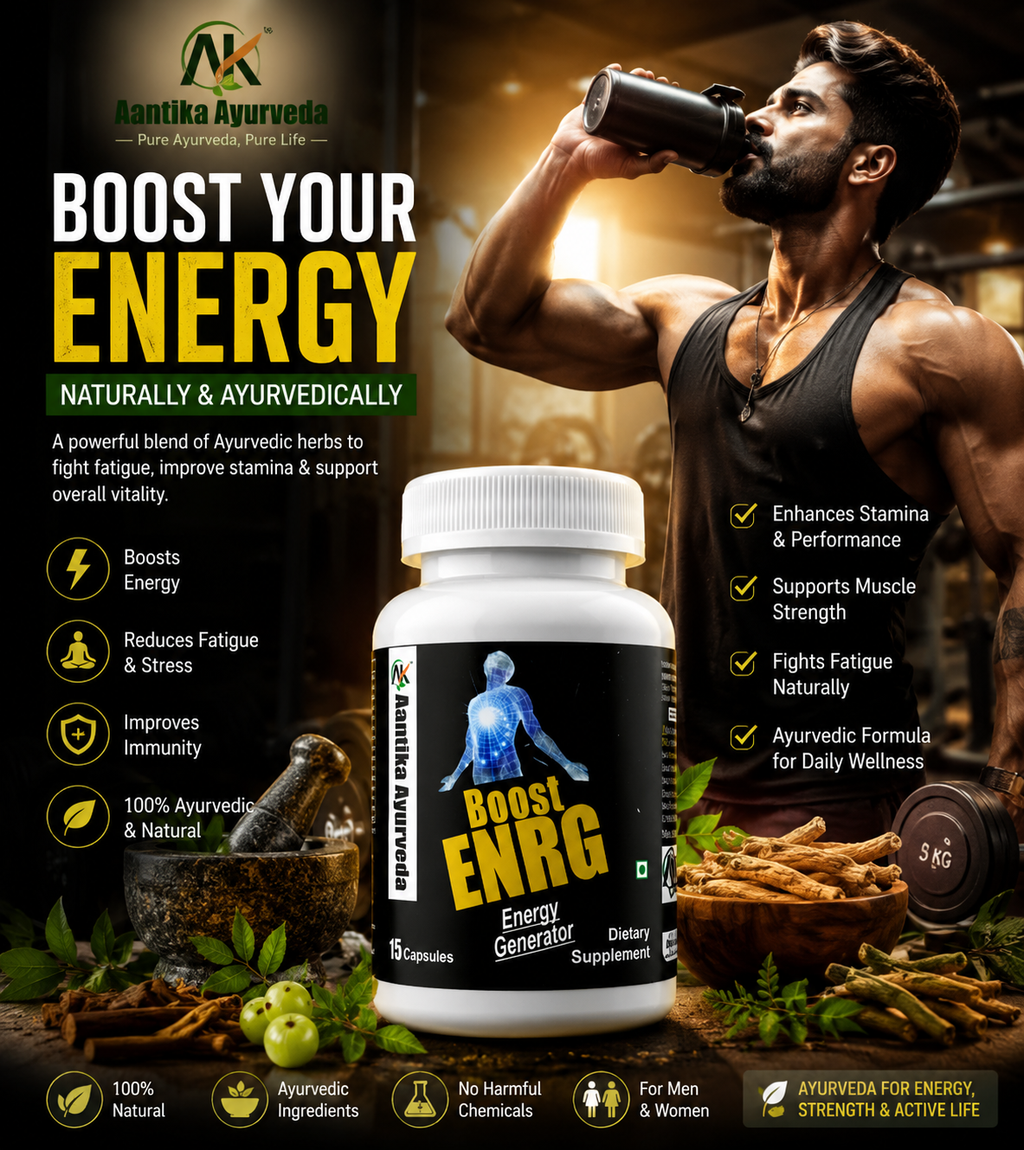 ✅ 2️⃣ Antikaa Ayurveda – BOOST ENRG (Energy, Strength & Stamina Booster)