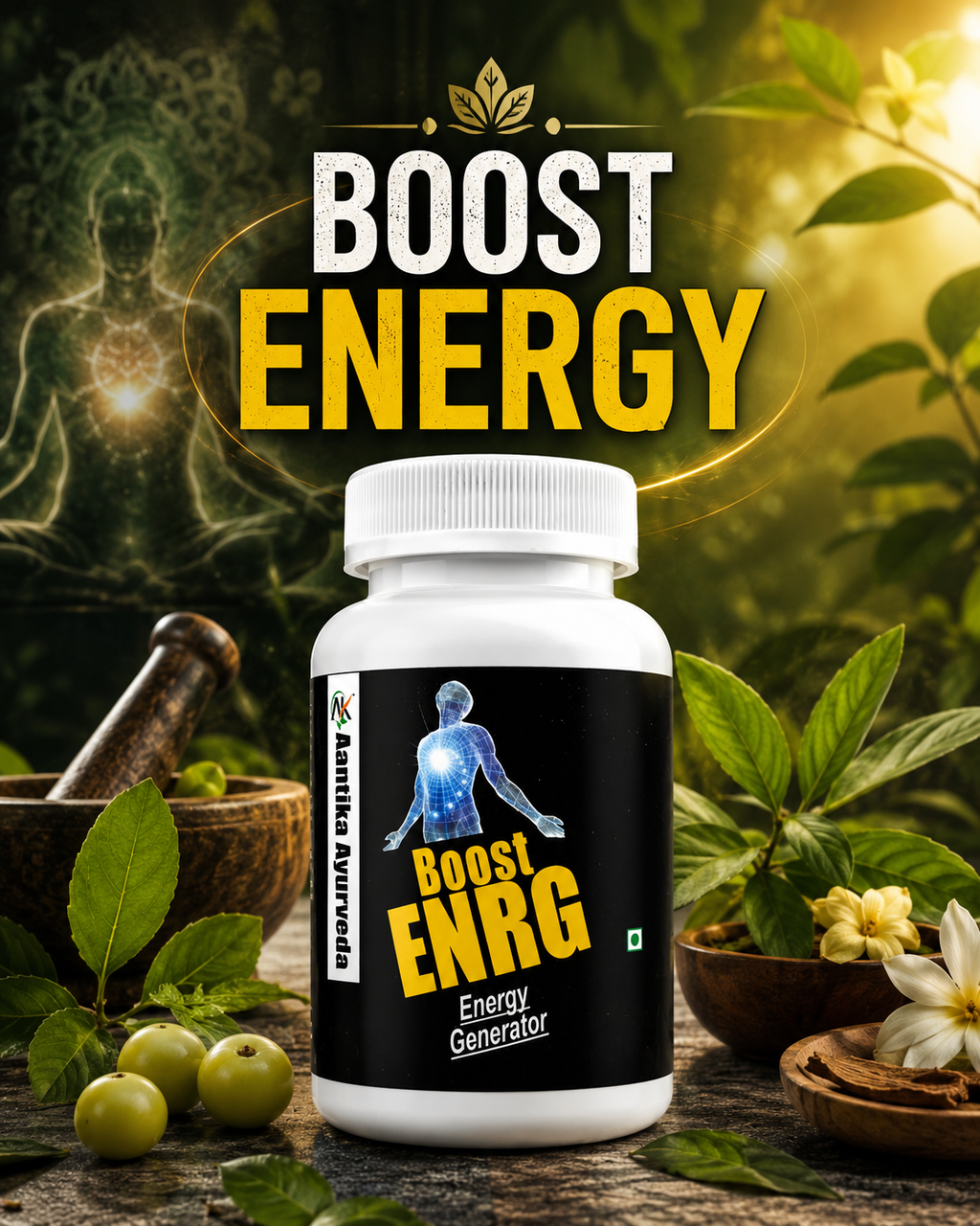 ✅ 2️⃣ Antikaa Ayurveda – BOOST ENRG (Energy, Strength & Stamina Booster)